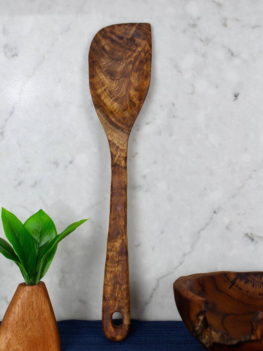Rustic Handle Wooden Corner Spoon