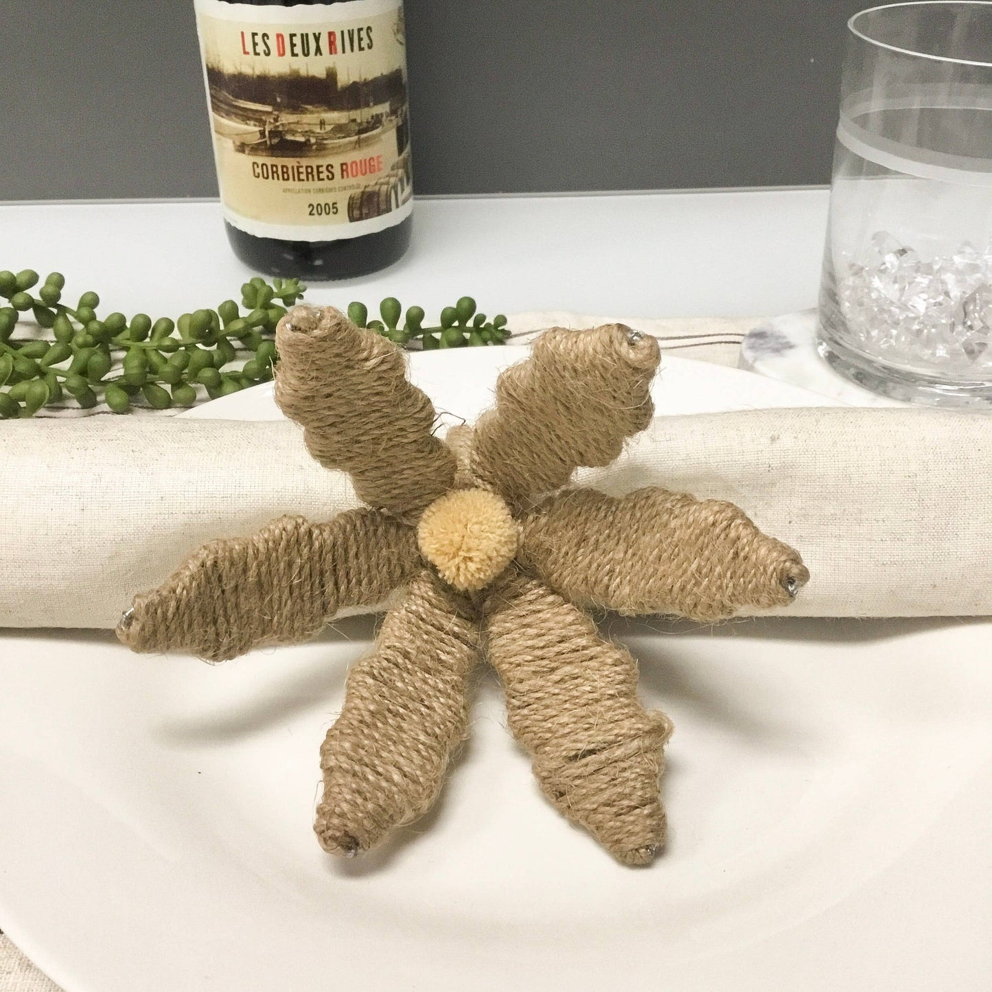 Jute Flower Napkin Ring