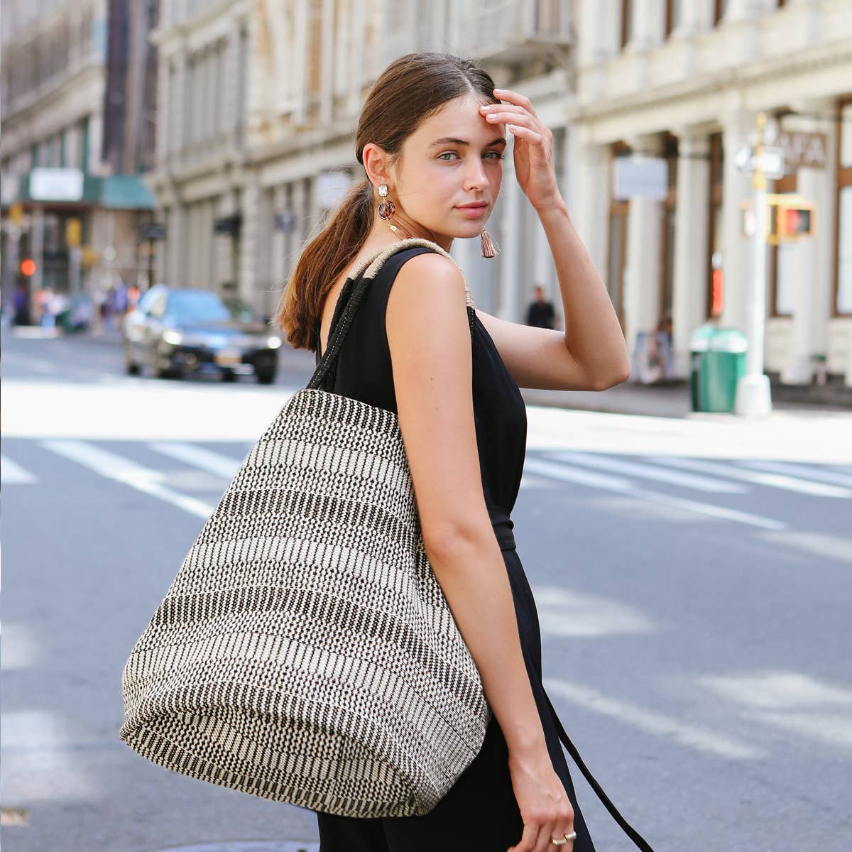 Handwoven Jute-Cotton Shoulder Tote
