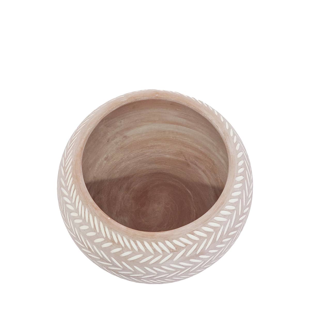 Hand Etched Globe Terracotta Pot