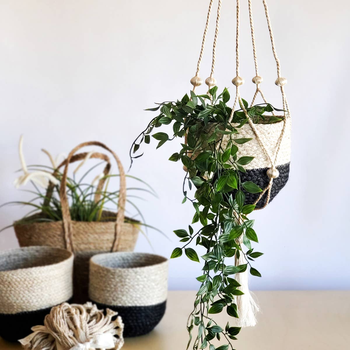 Handwoven Macrame Jute Plant Hanger