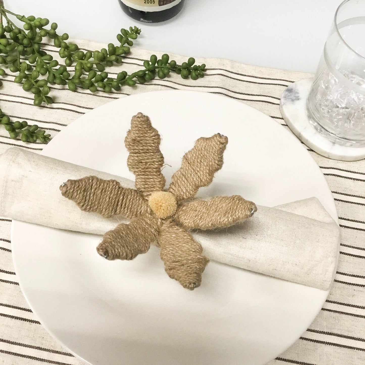 Jute Flower Napkin Ring