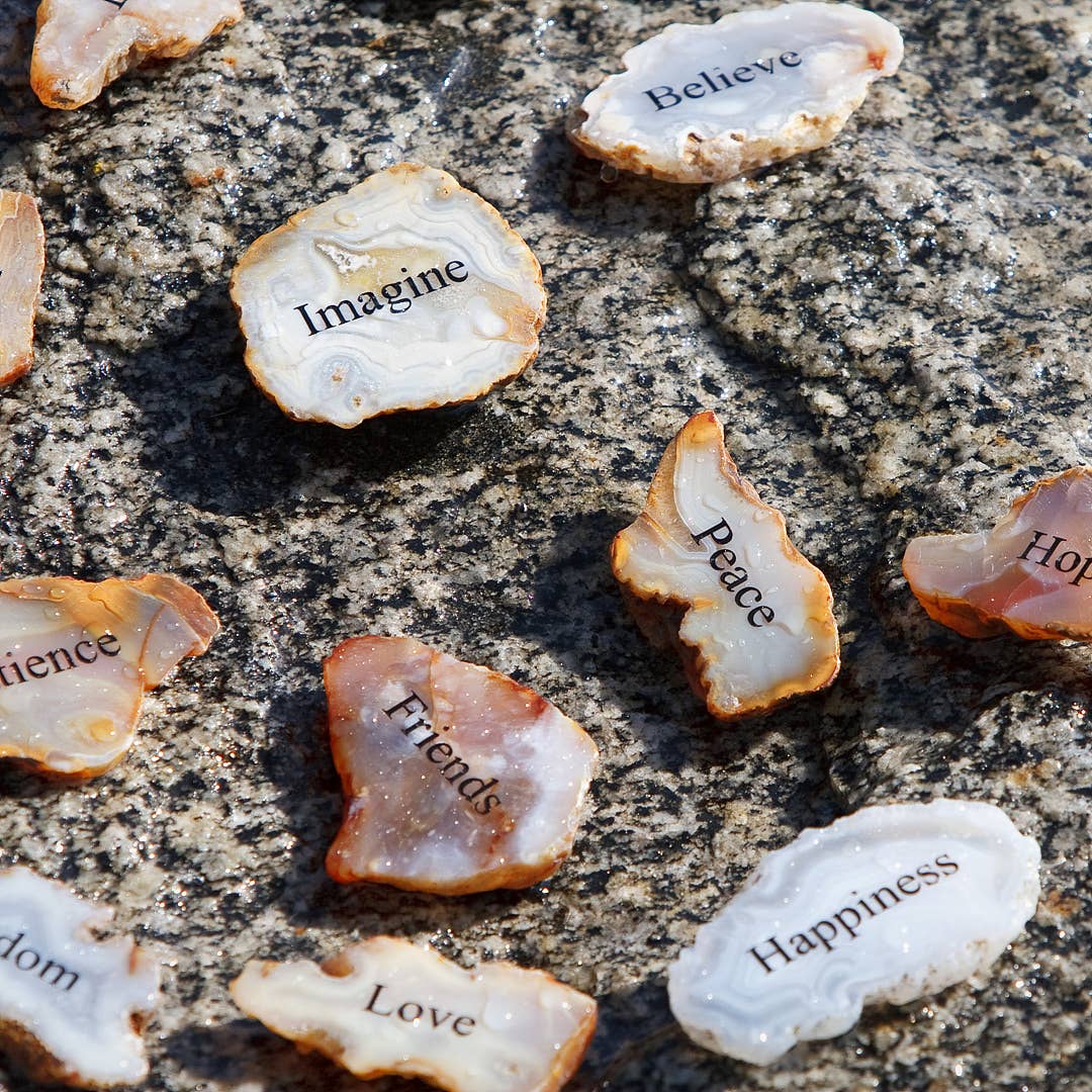 Sliced Agate Word Stones