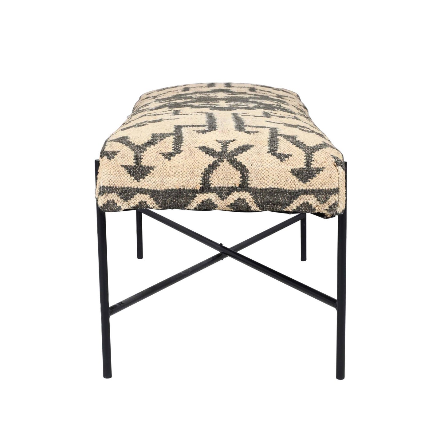 Barkley Bench Jute Cream/Black Metal
