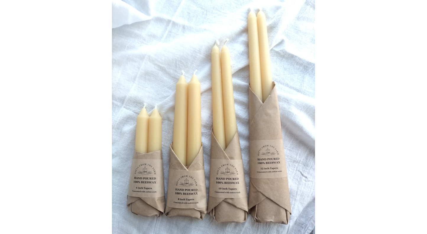 Beeswax Taper Candles