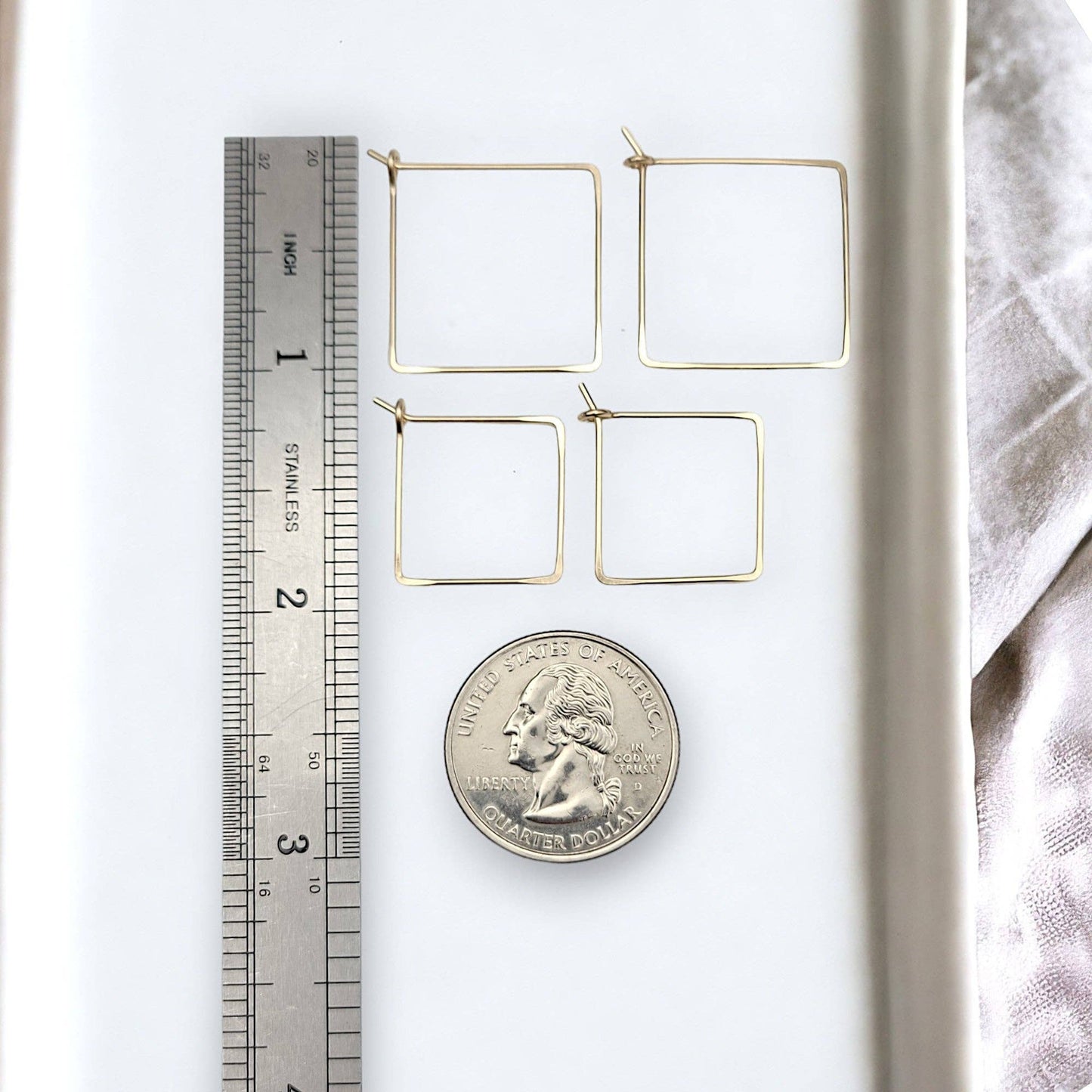 Handmade Square Gold Hoops
