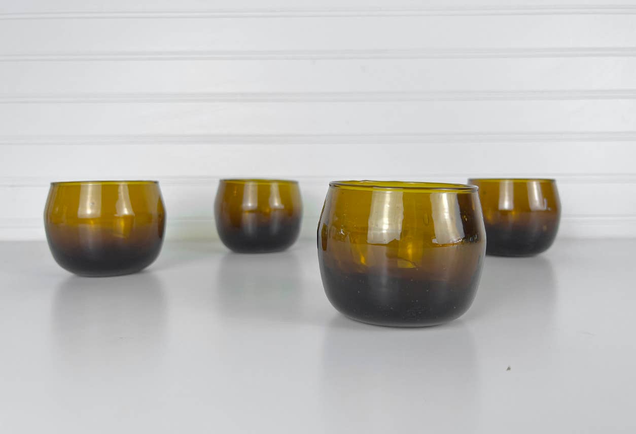 Moroccan Amber Stemless Goblet Set