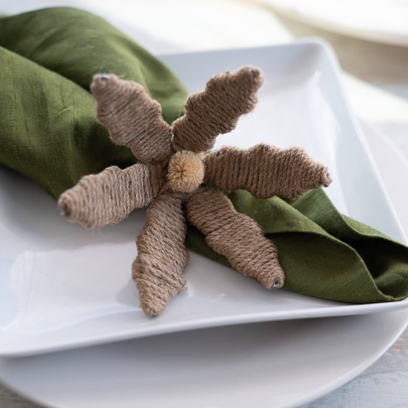 Jute Flower Napkin Ring