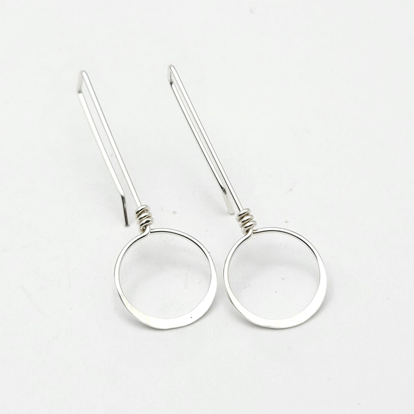 Sterling Silver Threader Hoop Earrings