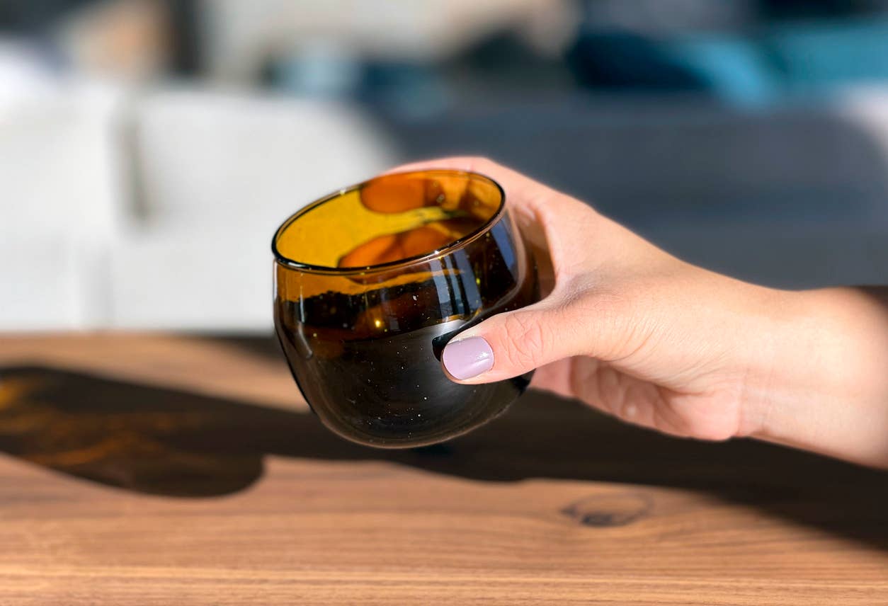 Moroccan Amber Stemless Goblet Set