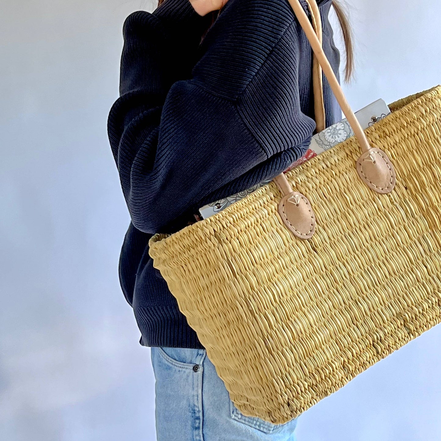 Long Handled Tote Basket