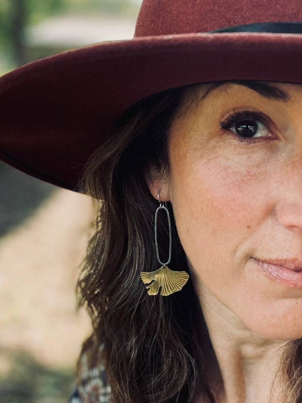 Ginkgo Pendant Earrings