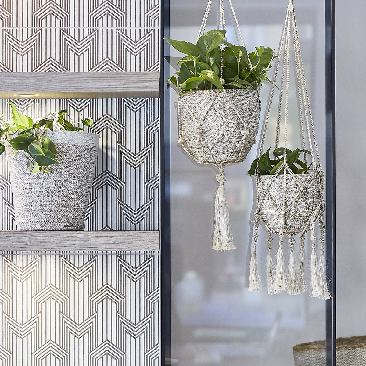 Handwoven Macrame Jute Plant Hanger