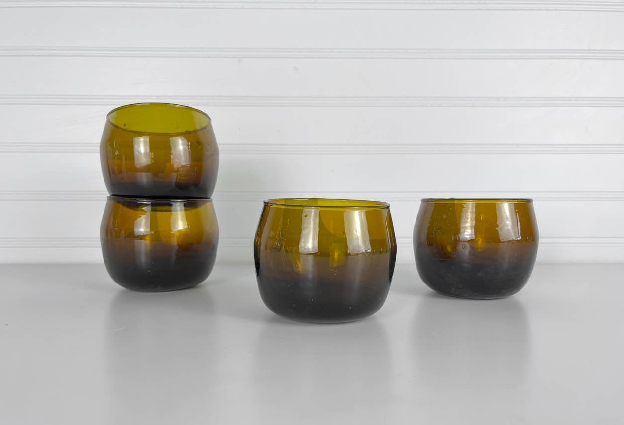 Moroccan Amber Stemless Goblet Set