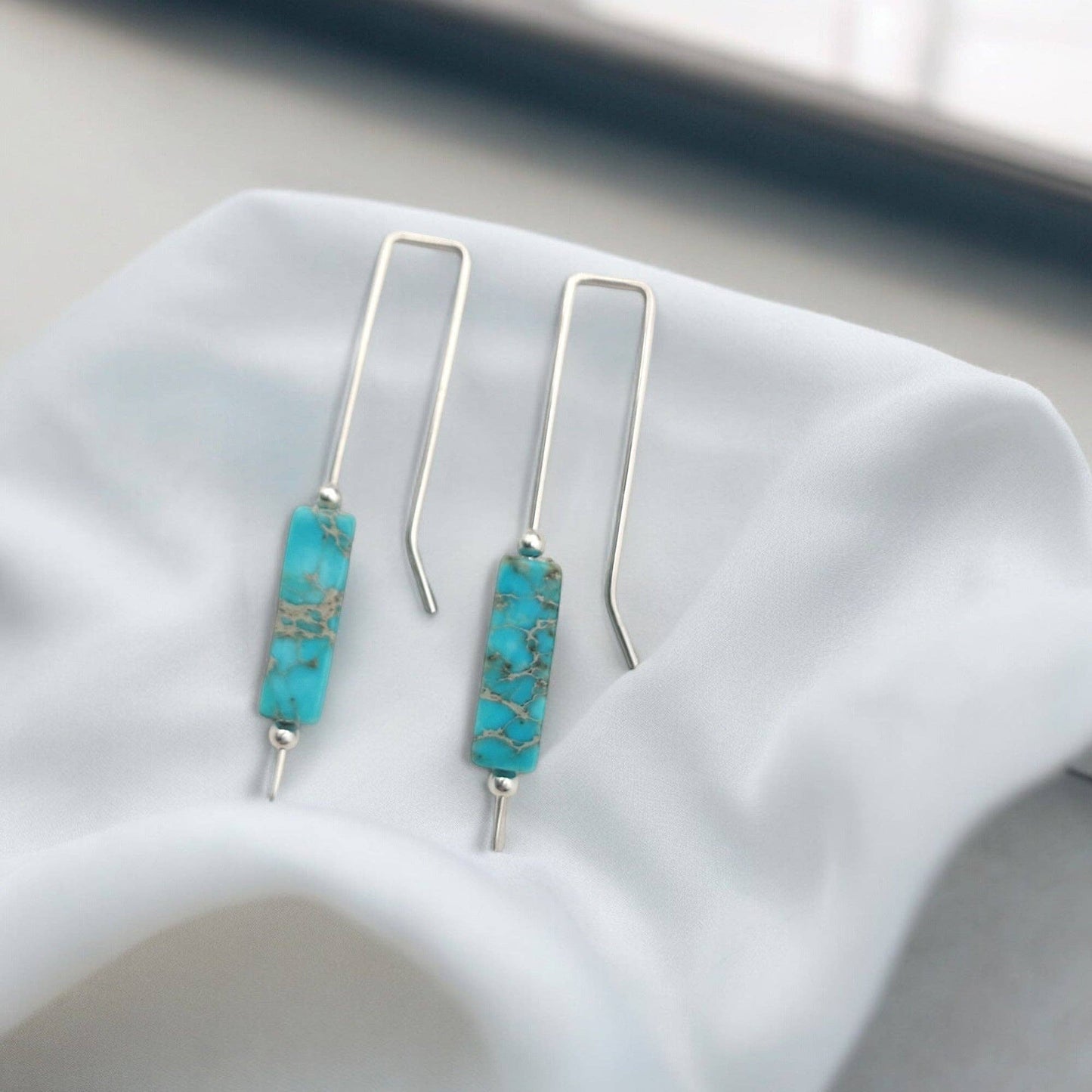 Turqouise & Sterling Silver Threader Earrings