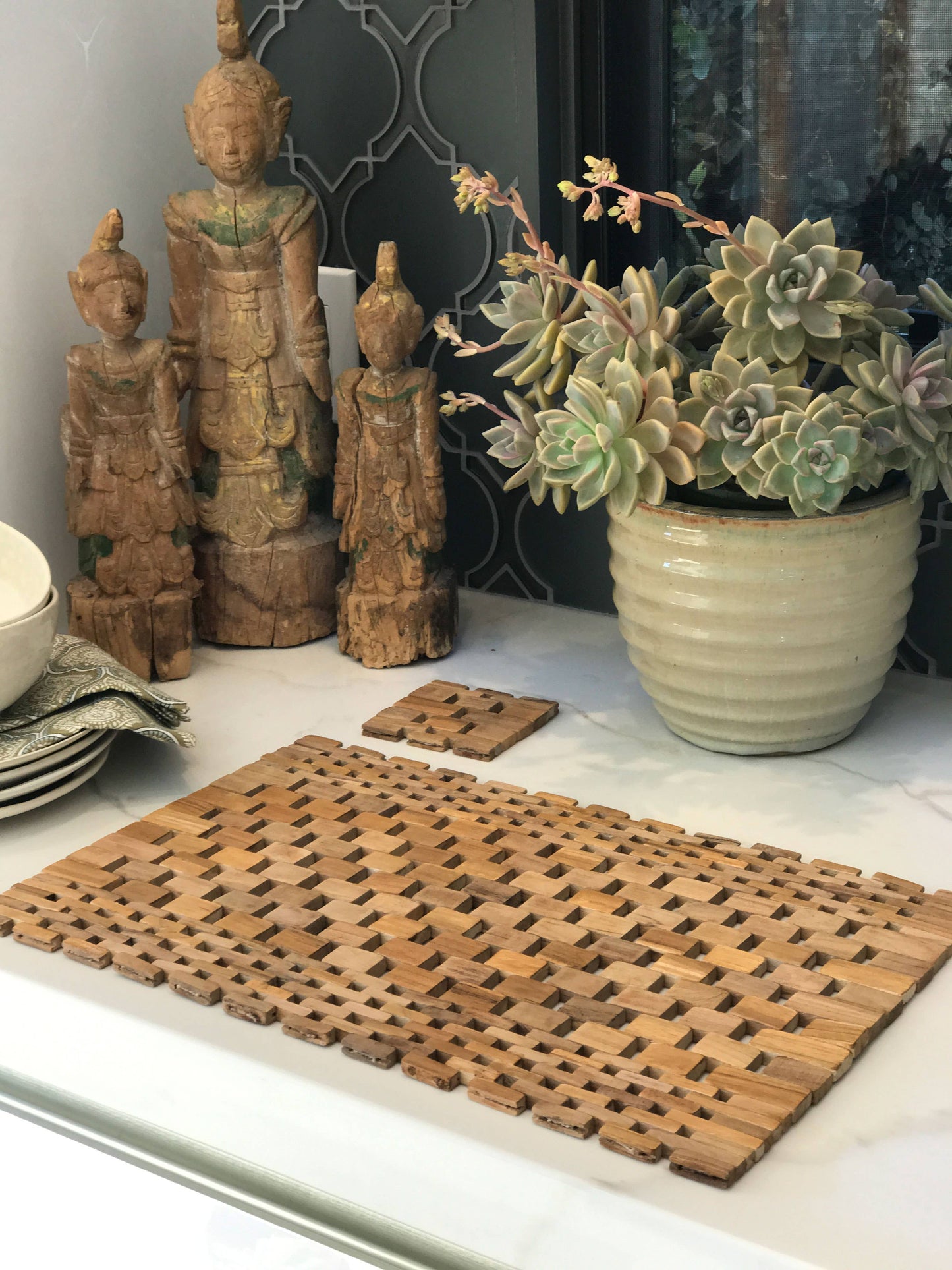 Teak & Rosewood Placemats Set of Two