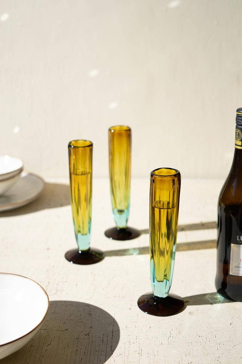 Amber Fluted Champagne Glass