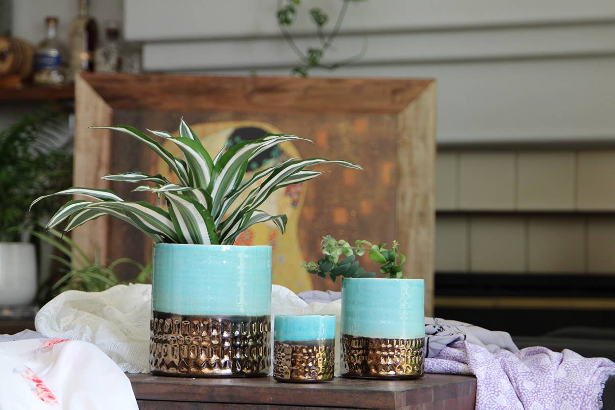 Jewel Blue Cache Pot