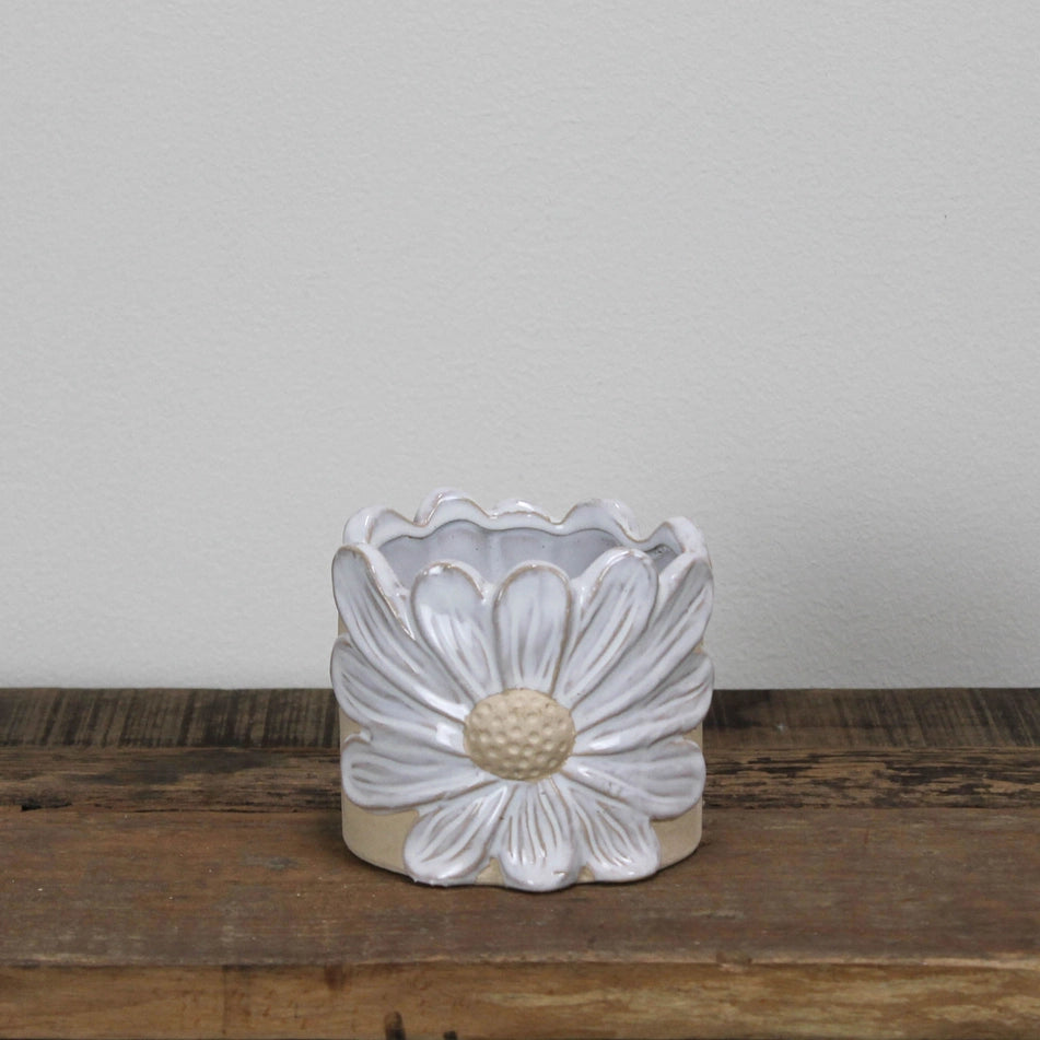 Ceramic Daisy Cachepot