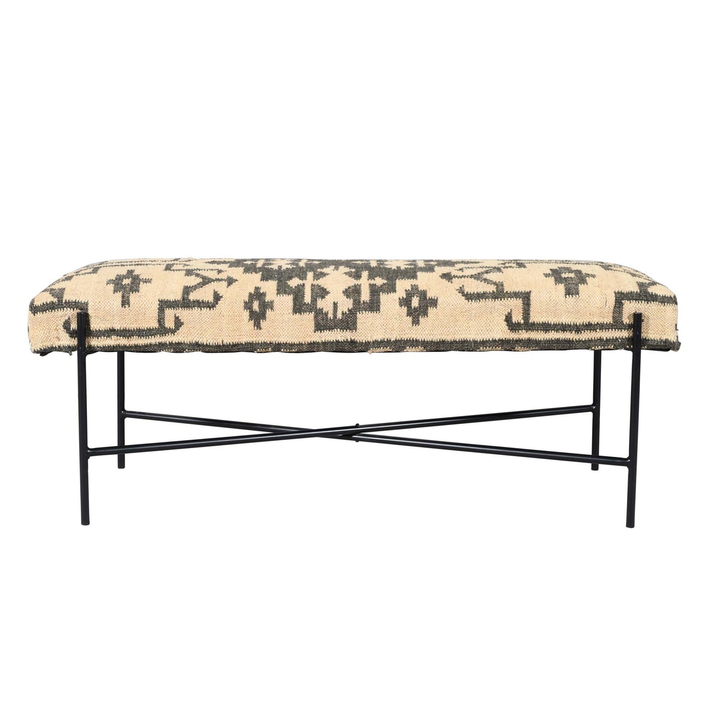 Barkley Bench Jute Cream/Black Metal