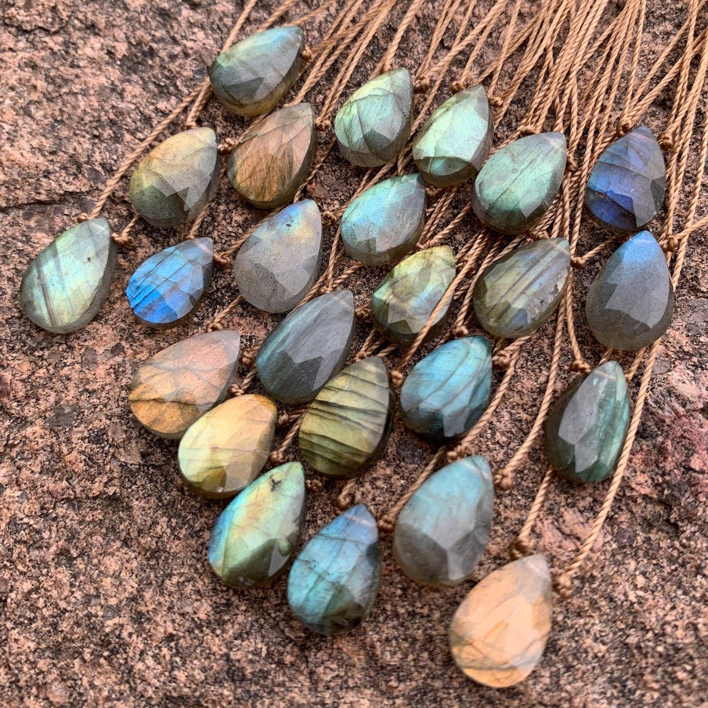 Labradorite Faceted Teardrop Necklace