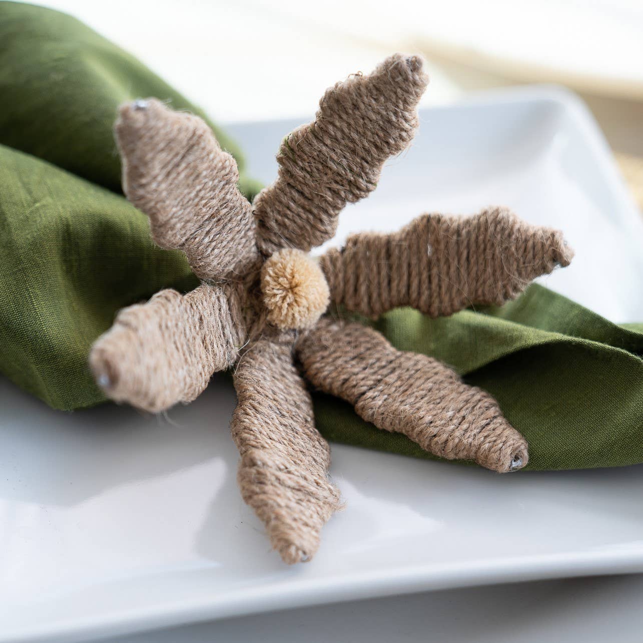 Jute Flower Napkin Ring