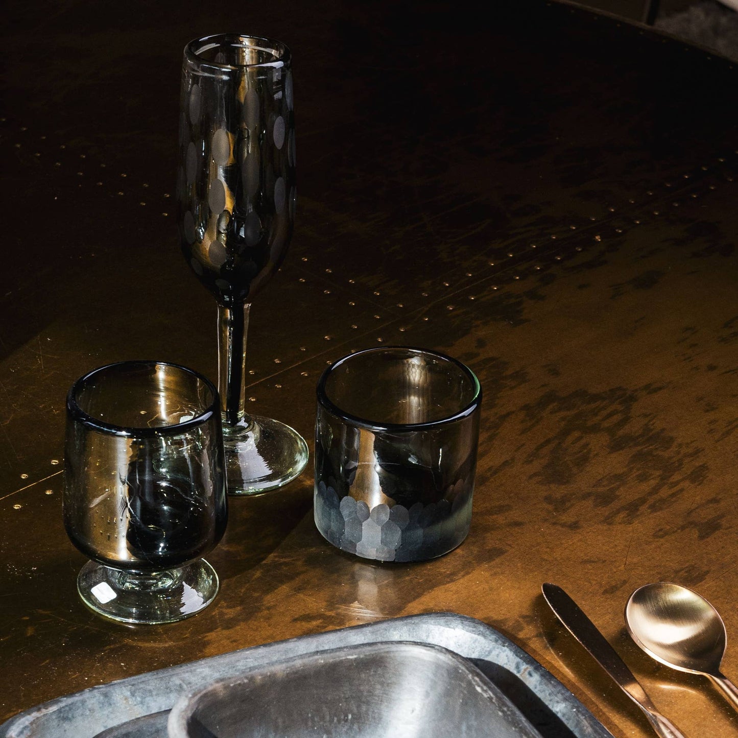Smoke Short Stemmed Glass Set