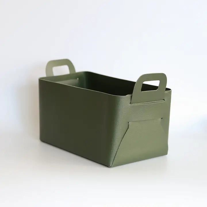 Vegan Leather Storage Tote