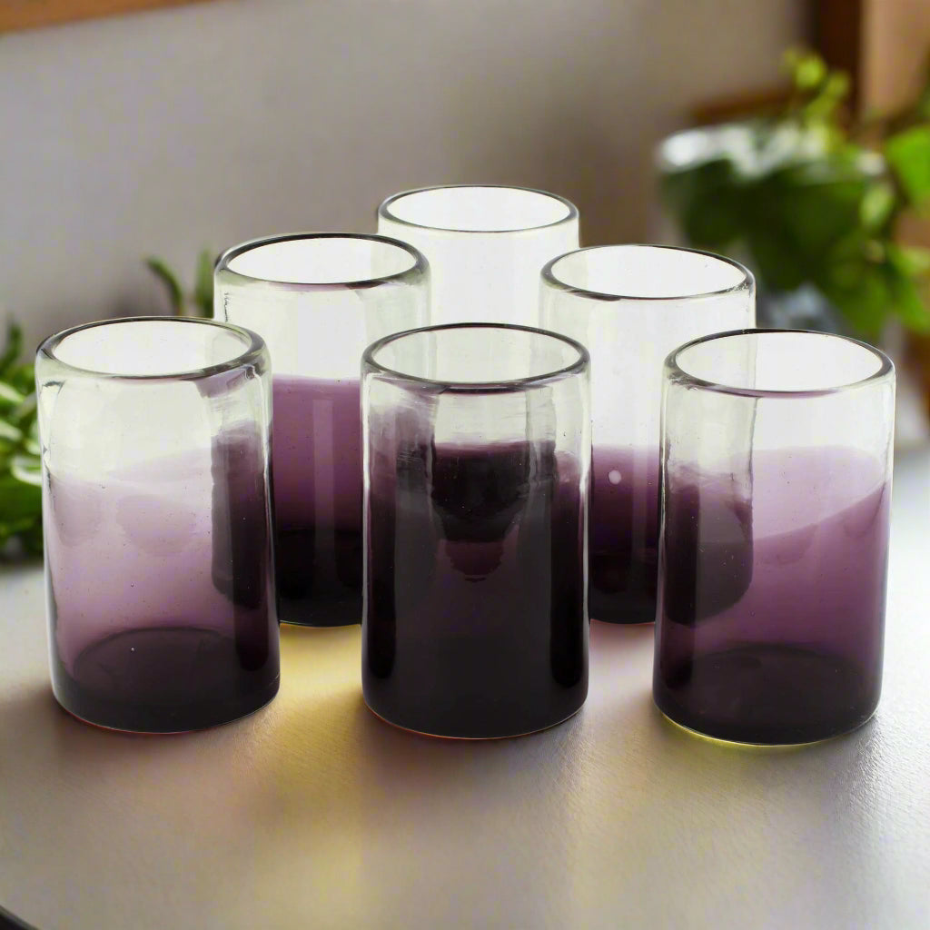 Handmade Plum Haze Glass Tumblers
