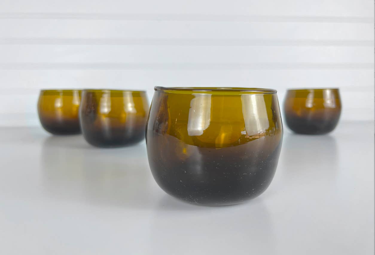 Moroccan Amber Stemless Goblet Set