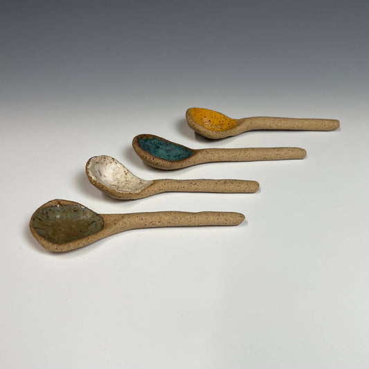 Glazed Clay Condiment Spoon