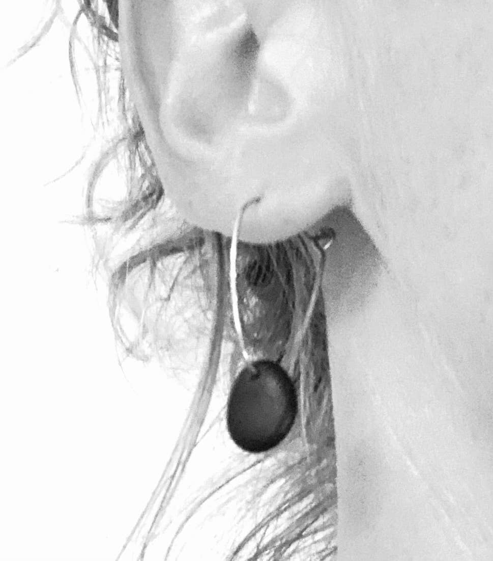 Brass River Stone Earrings