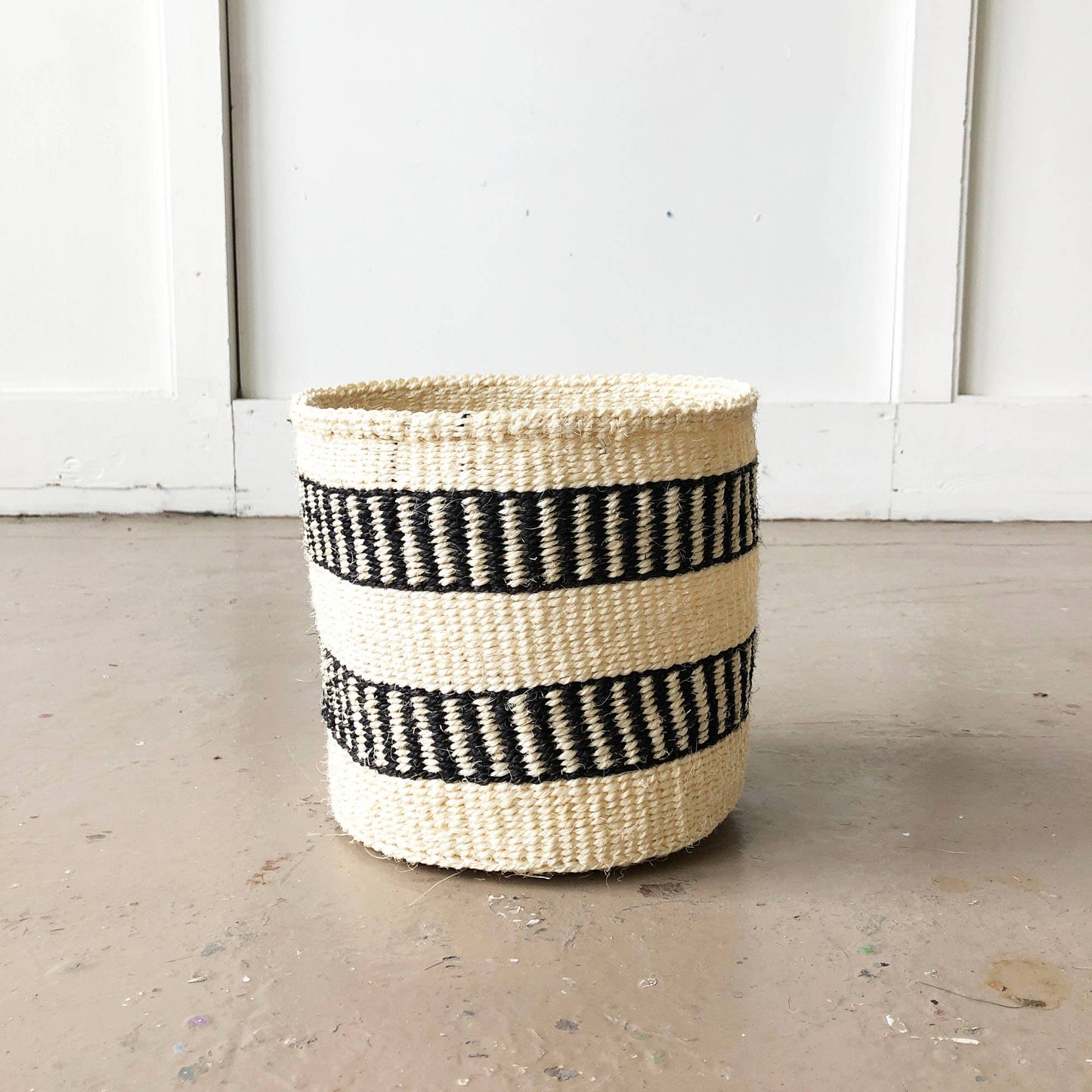 Striped Neutral Storage Plant Basket