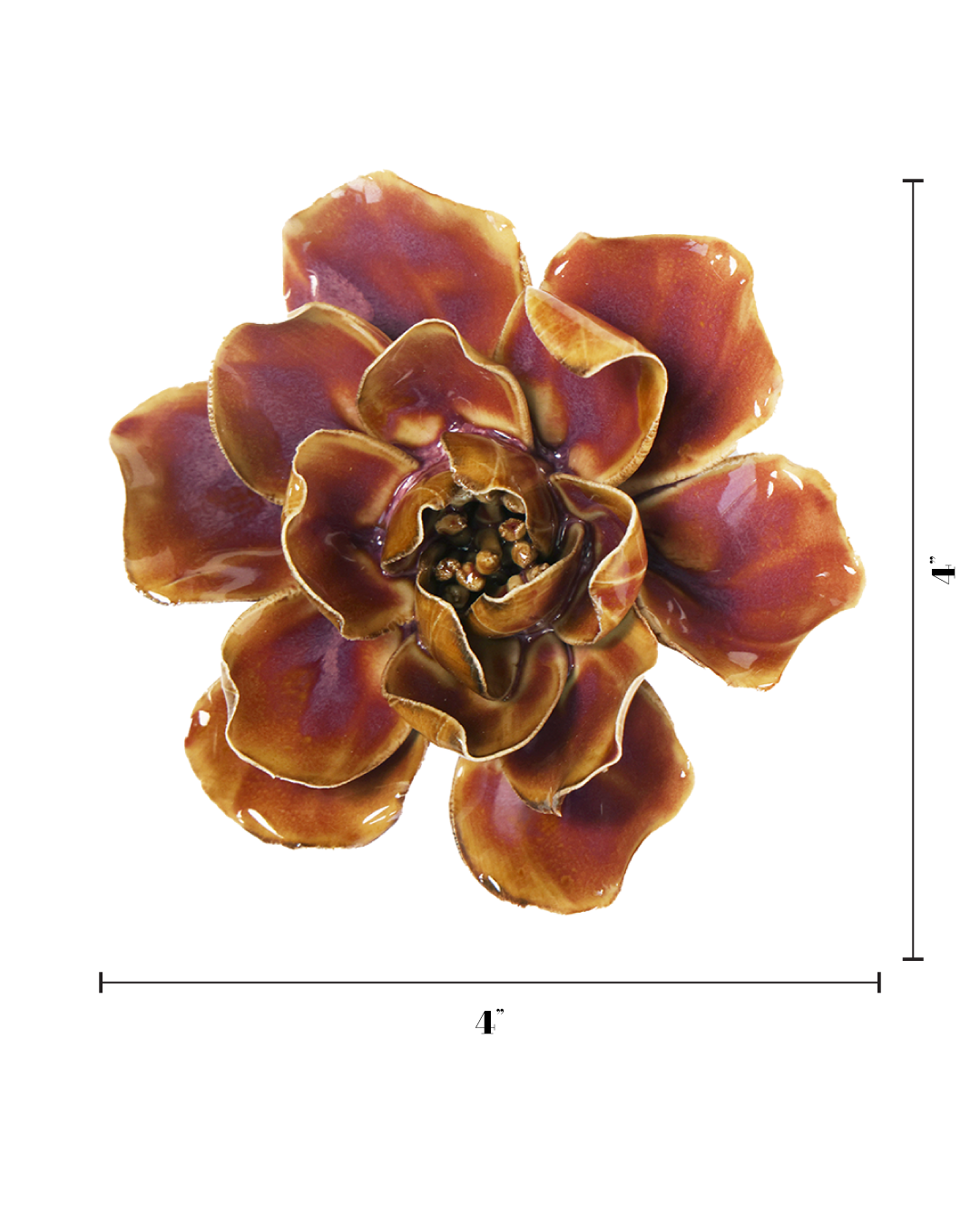 Caramel Ceramic Wall Flower