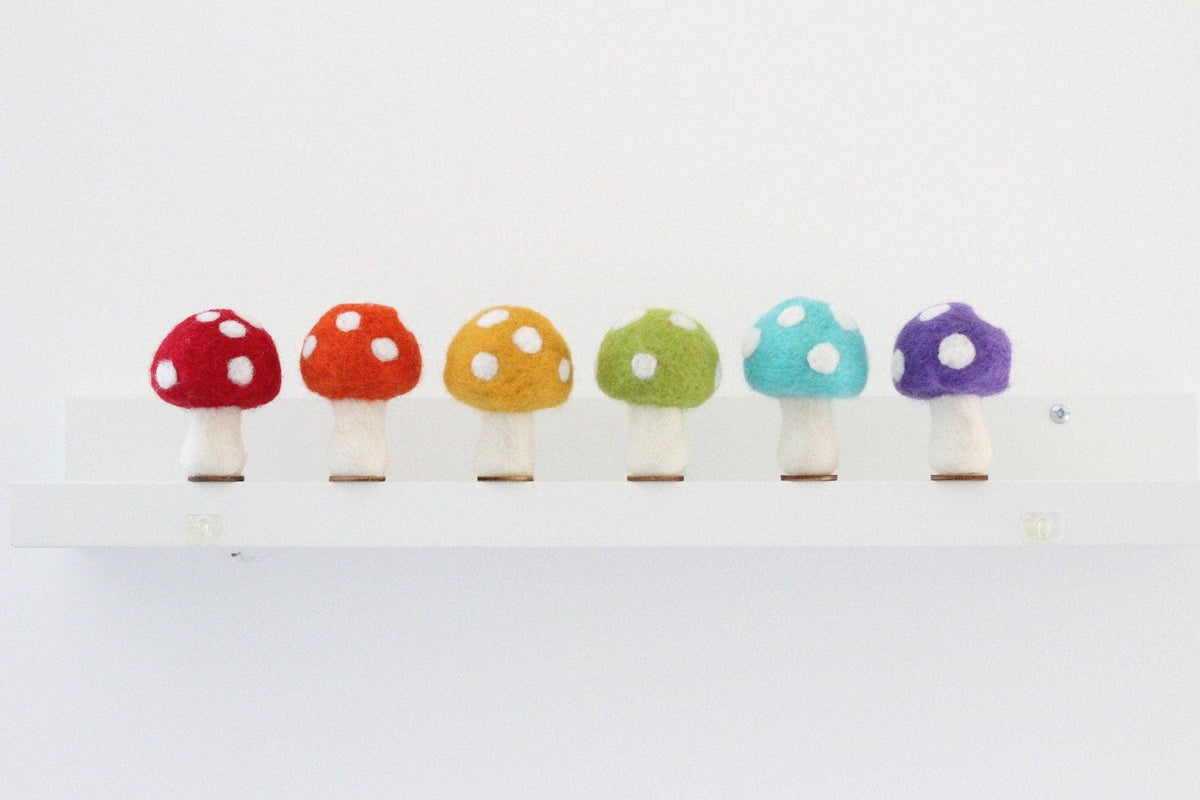 Rainbow Felt Mushrooms