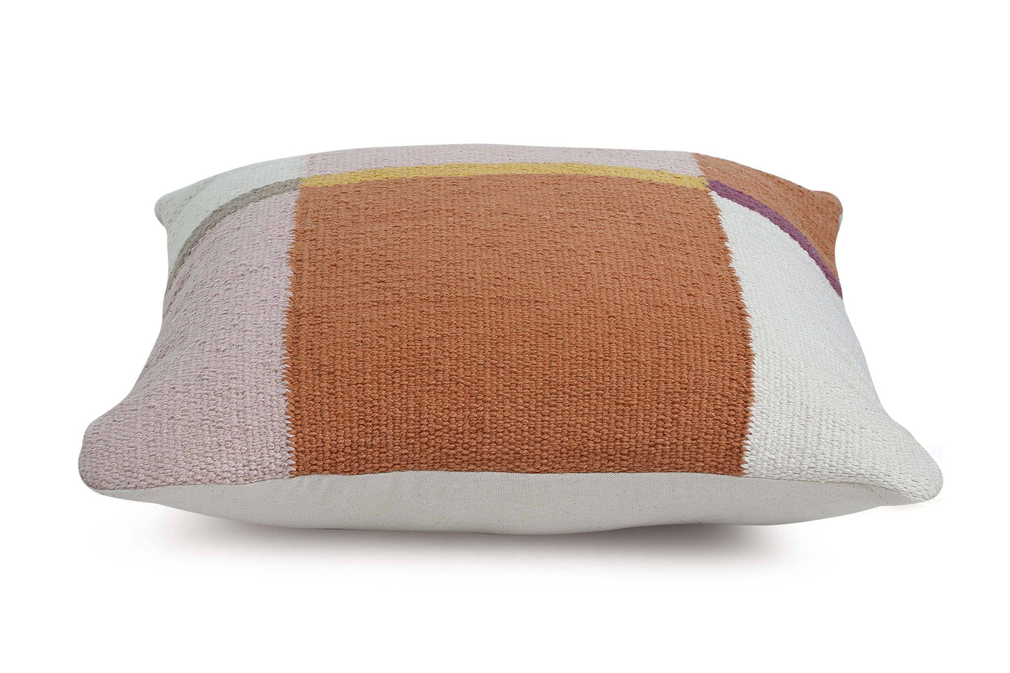 Geometric White & Brown Throw Pillow