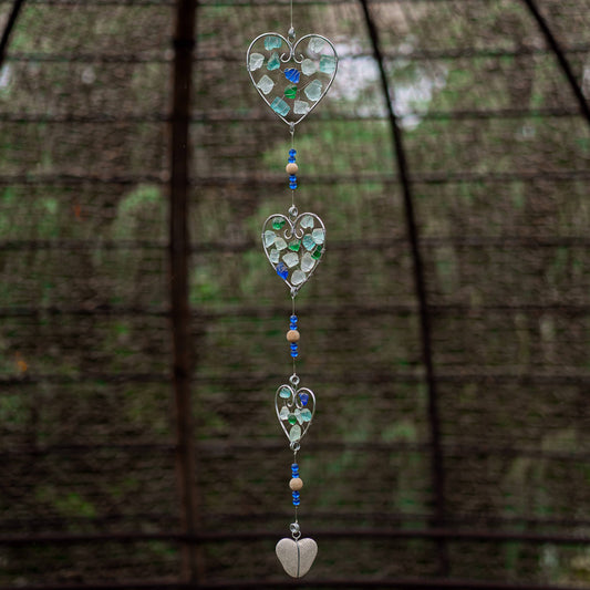 Recycled Glass Heart Garland