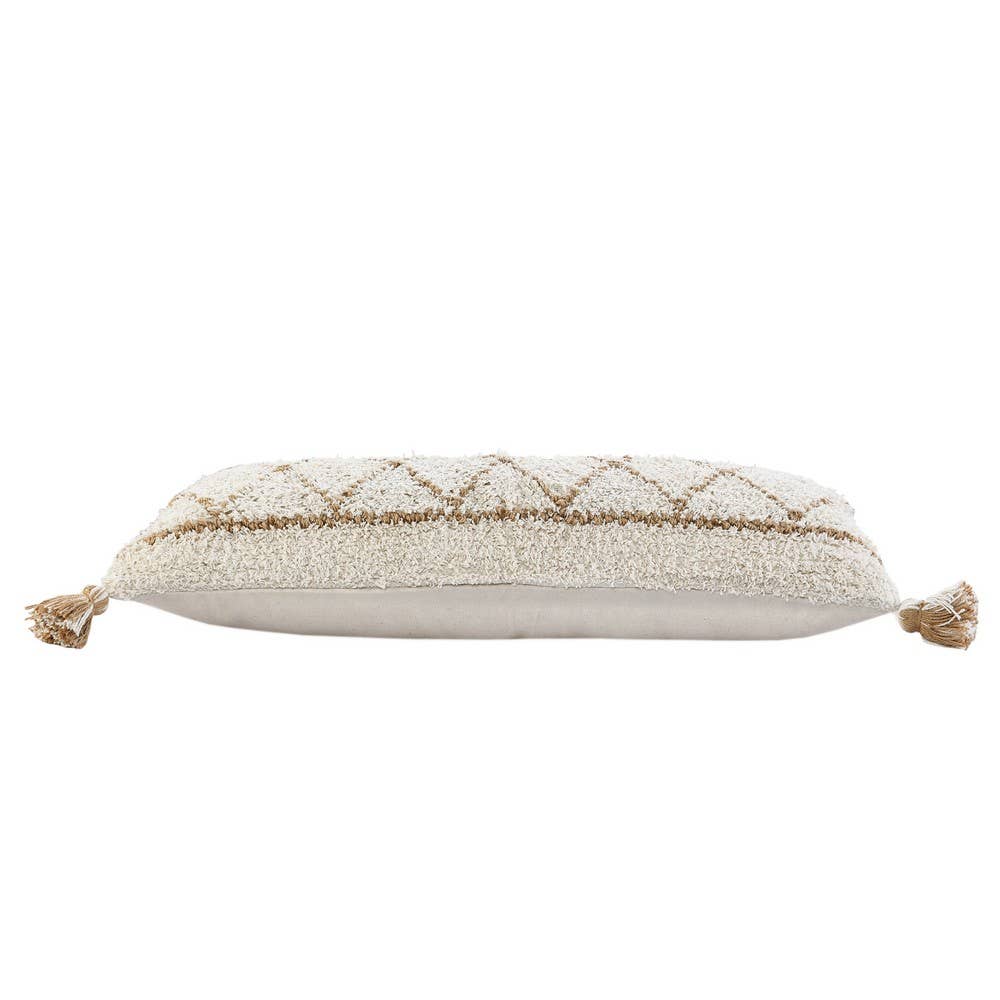 Diamond Jute & Cotton Throw Pillow