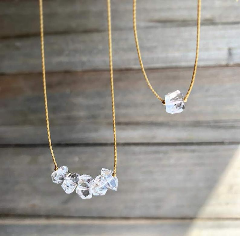 Herkimer Diamond Bar 16" Necklace