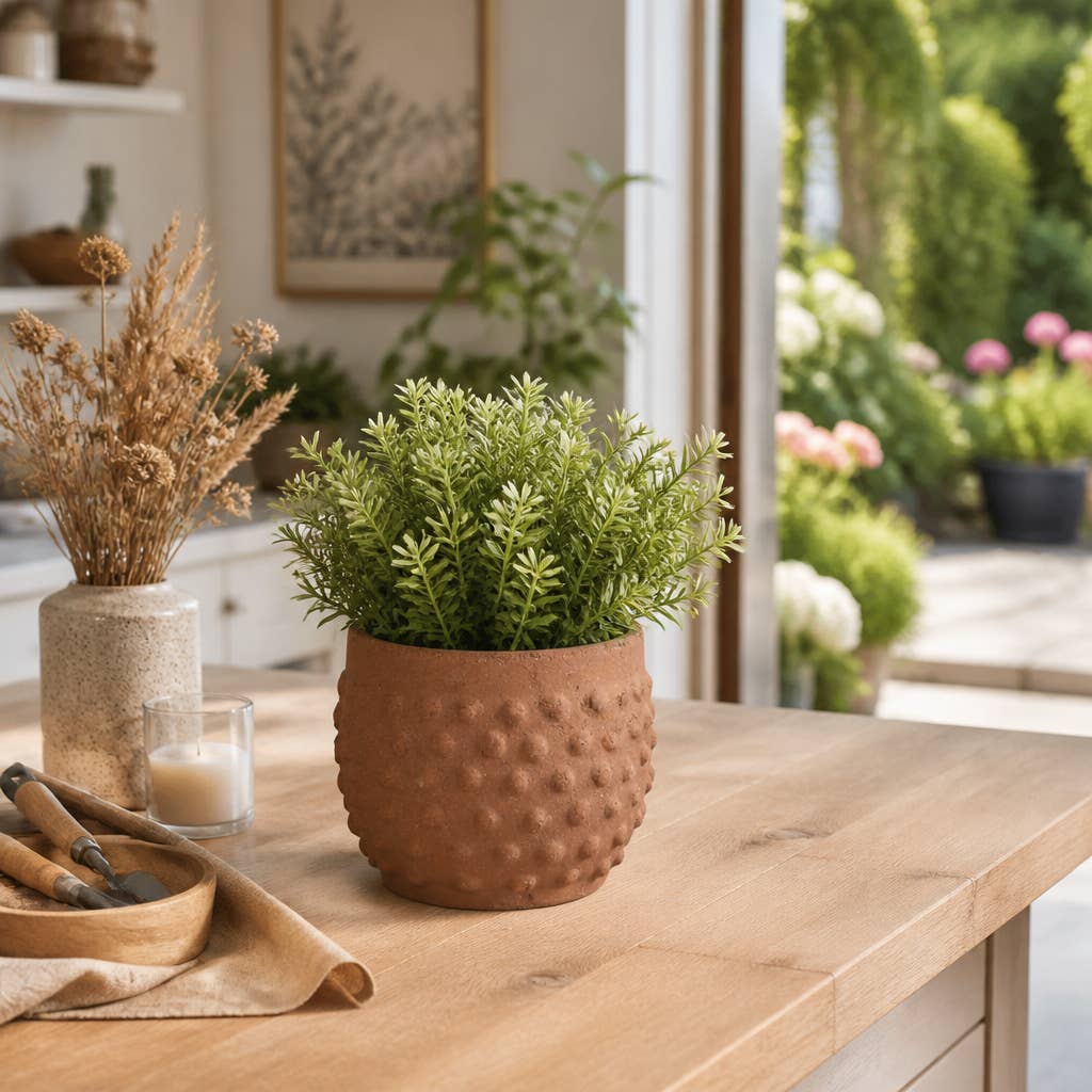 Terracotta Bubble Textured 6" Pot