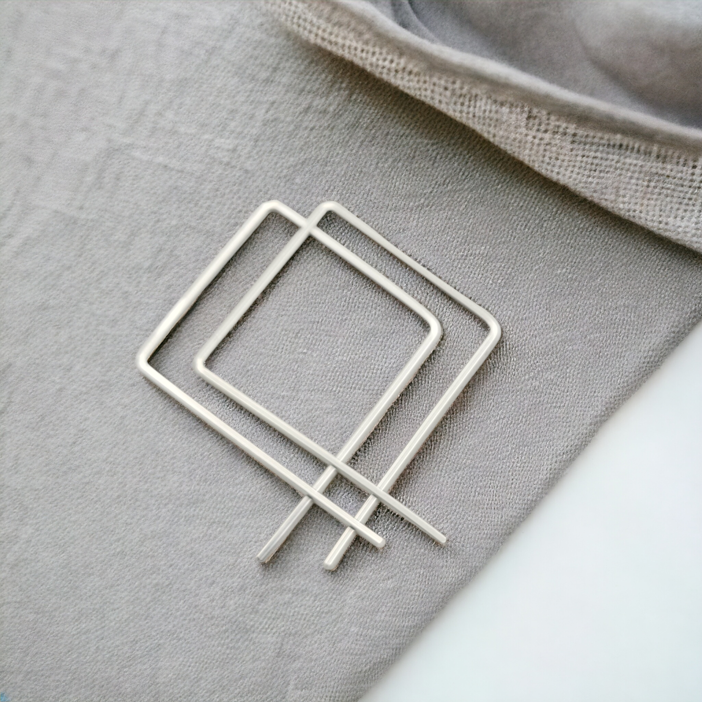 Sterling Silver Square Hoop Earrings