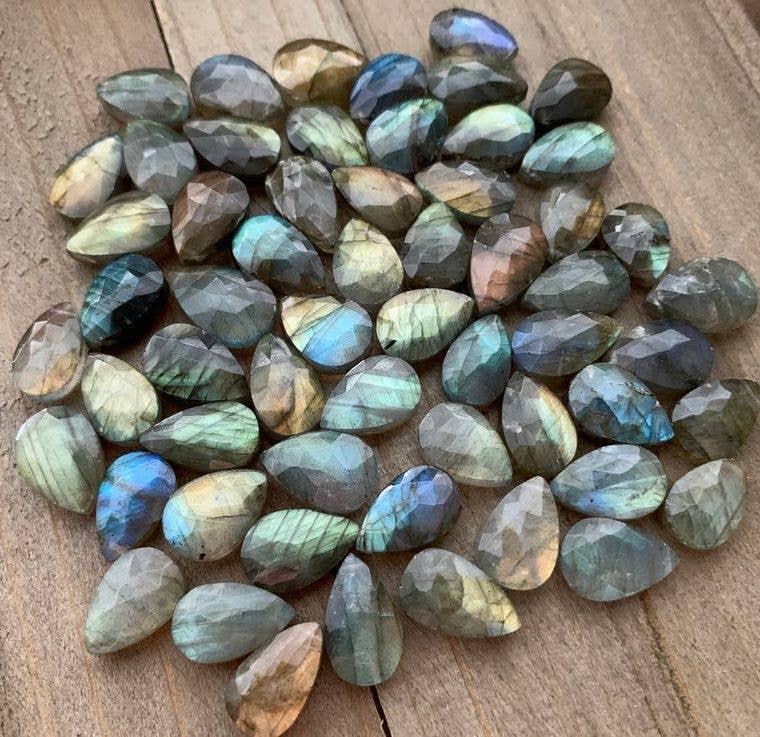 Labradorite Faceted Teardrop Necklace