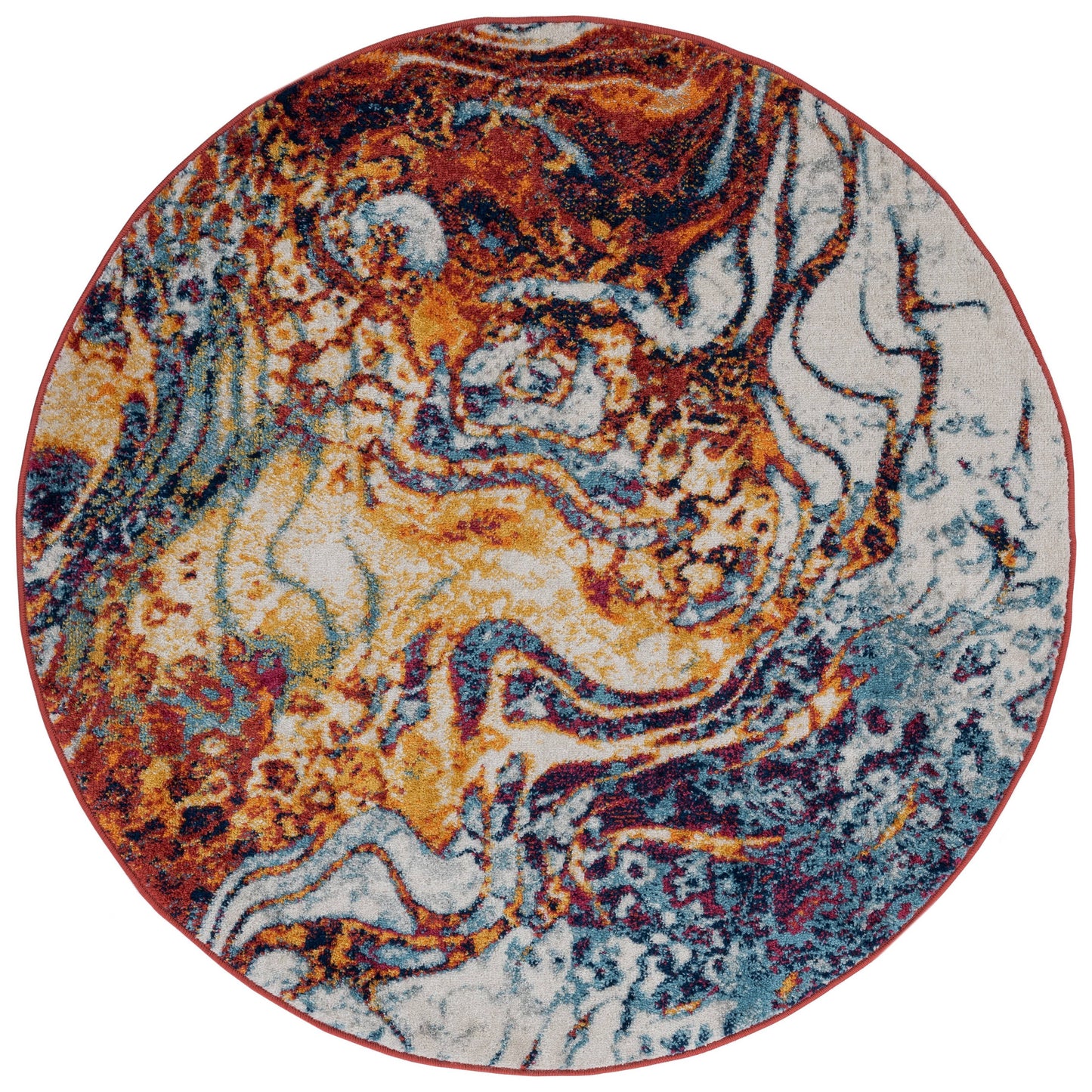 Kimberly Abstract Round Rug 4' 4"