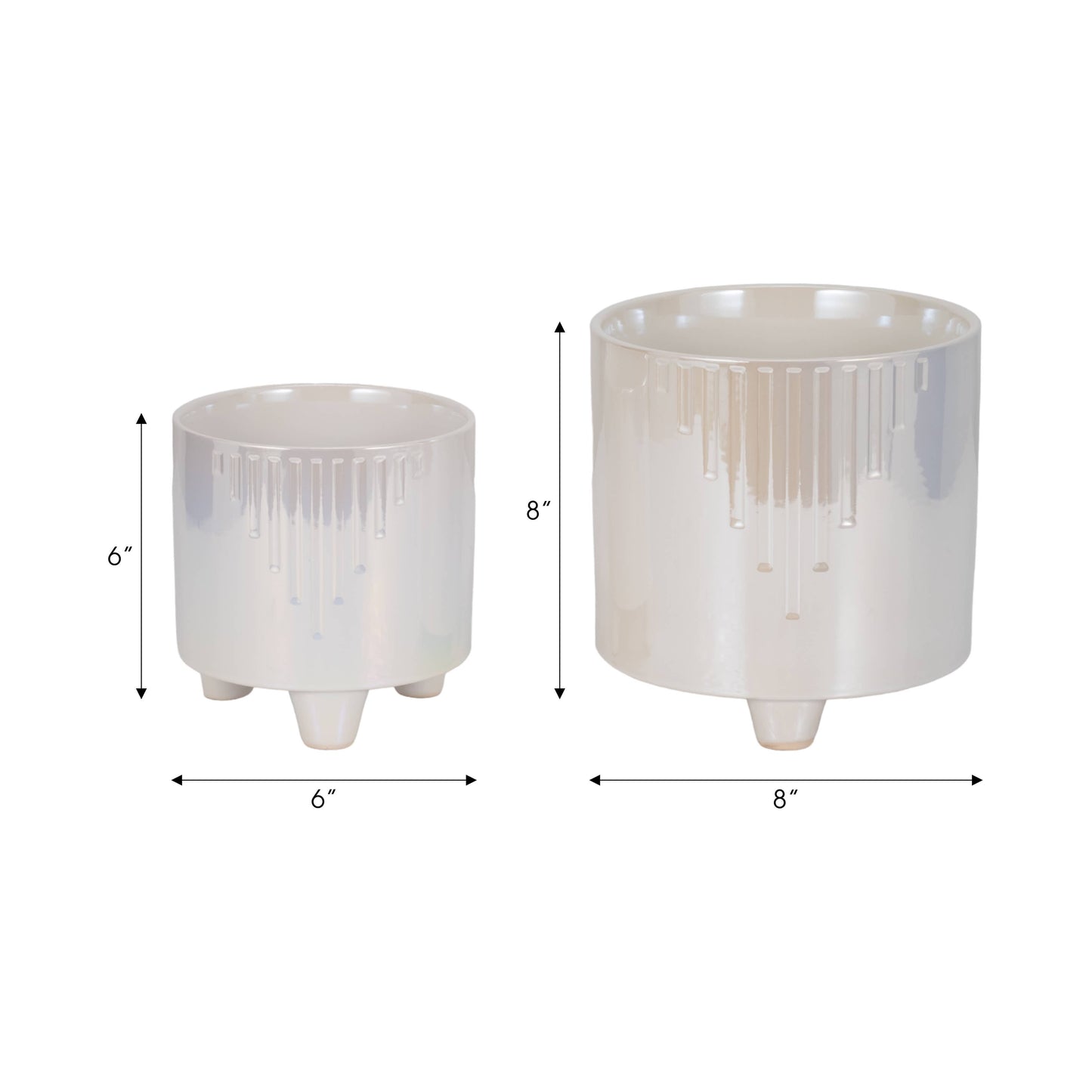 Ivory Ceramic Glossy Footed Pot