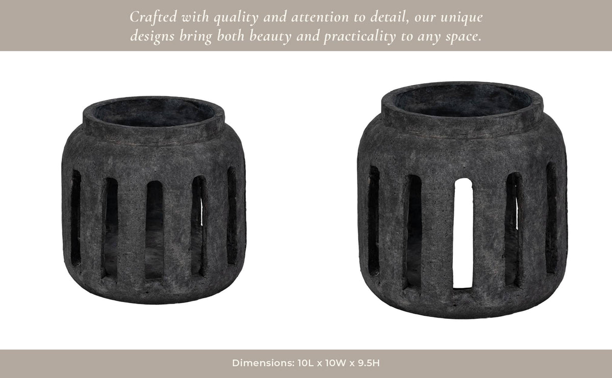 Terracotta Round Hurricane Lantern
