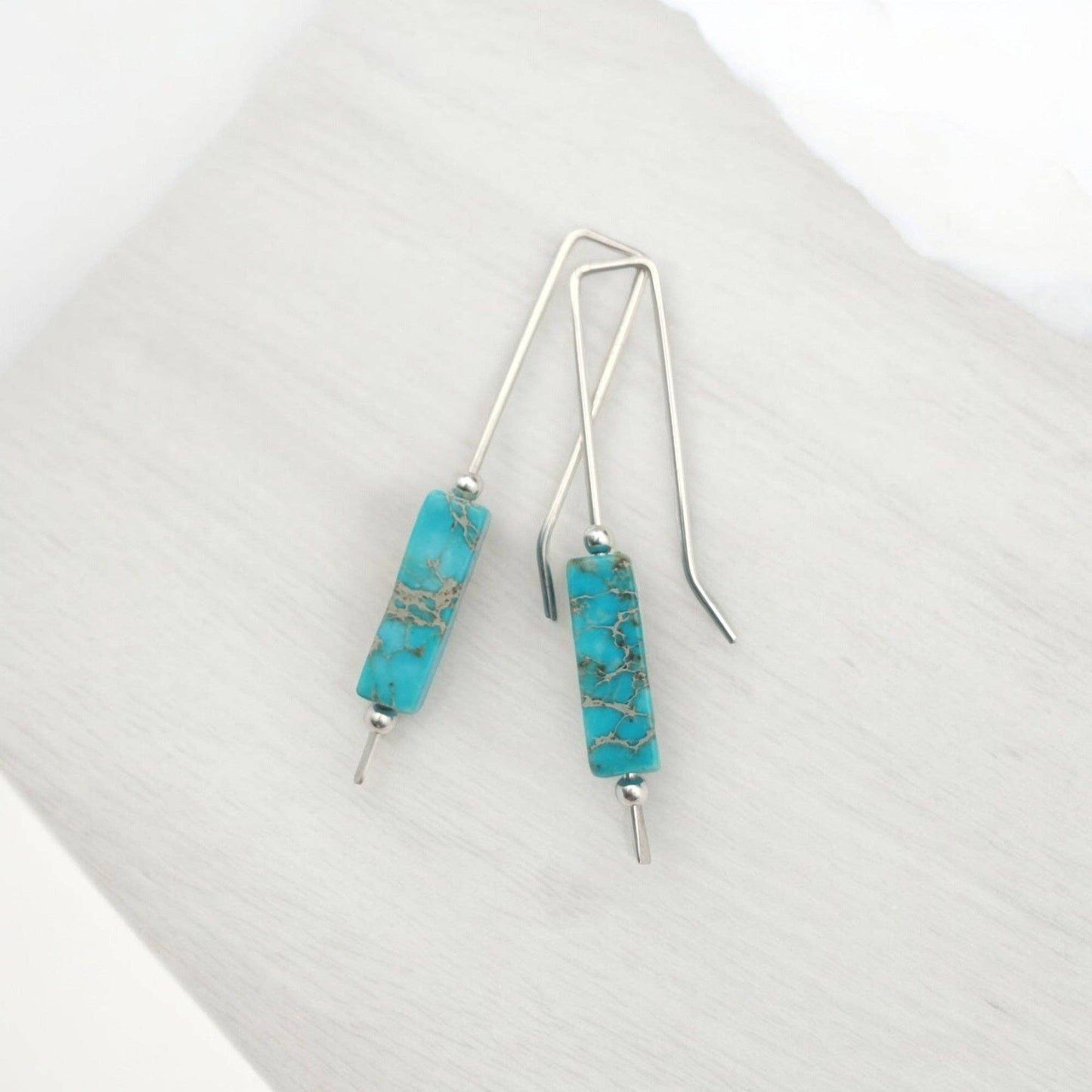 Turqouise & Sterling Silver Threader Earrings