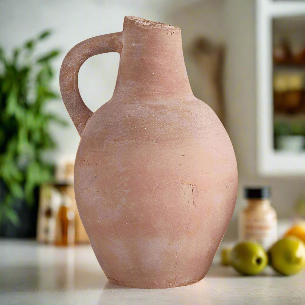 Tall Antique Brick Red Pot