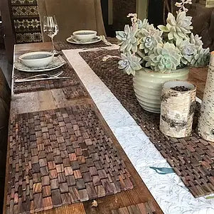 Teak & Rosewood Placemats Set of Two
