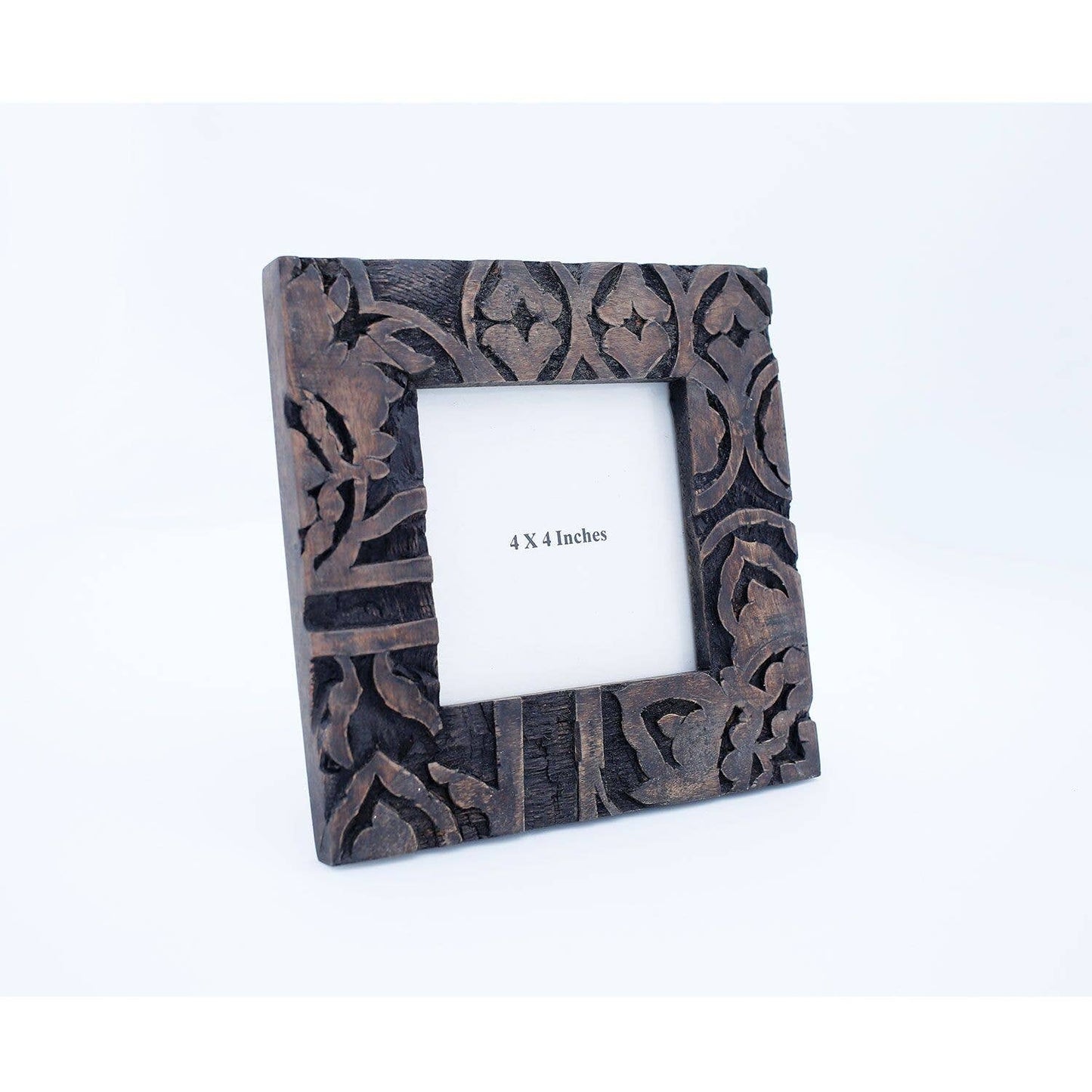 Hand Carved Dark Wood Frame