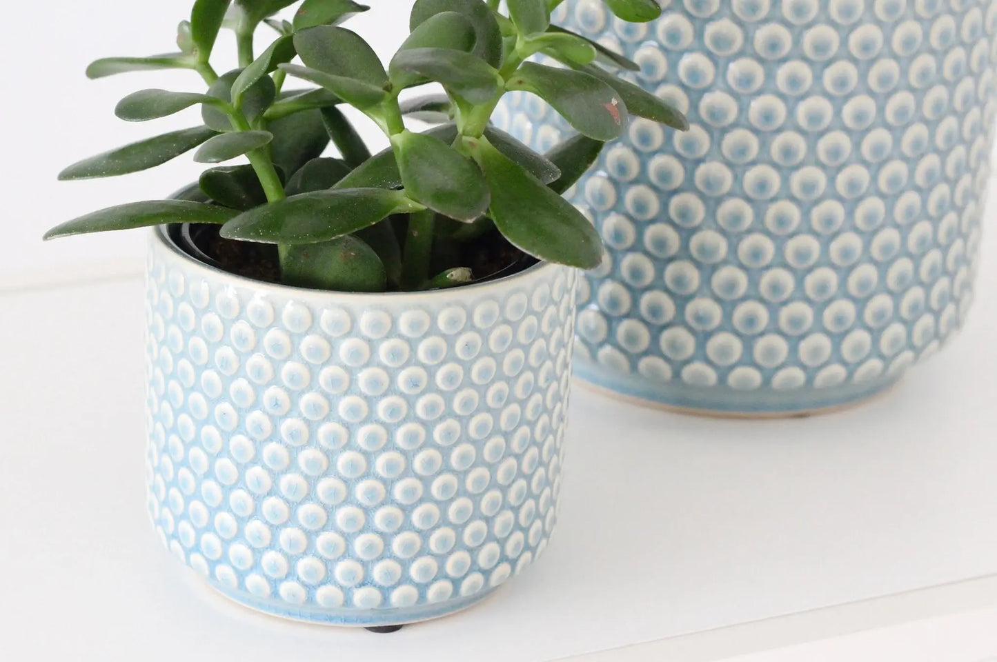 Danish Blue Bubble Textured Pot